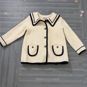 Maraekids kid white sailor collar wool Coat